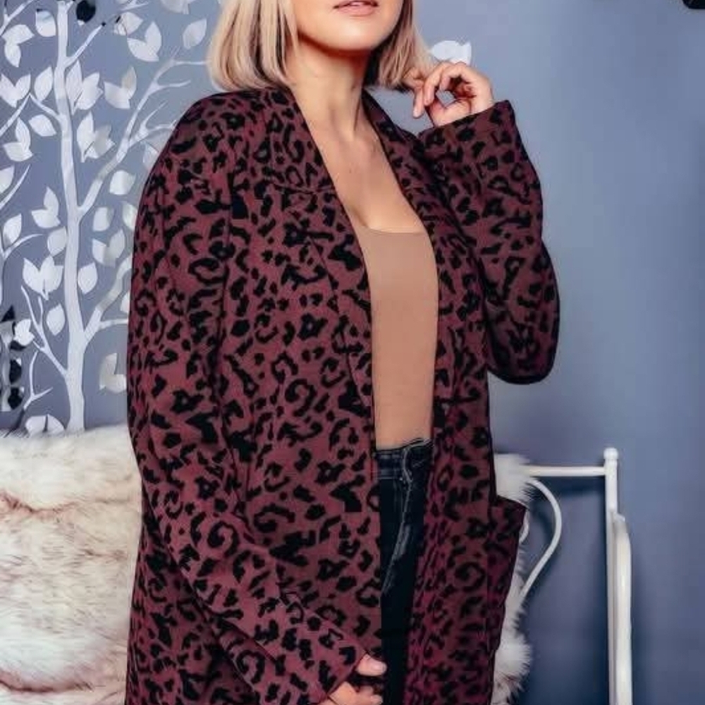 Leopard Print Women's Sweater Cardigan